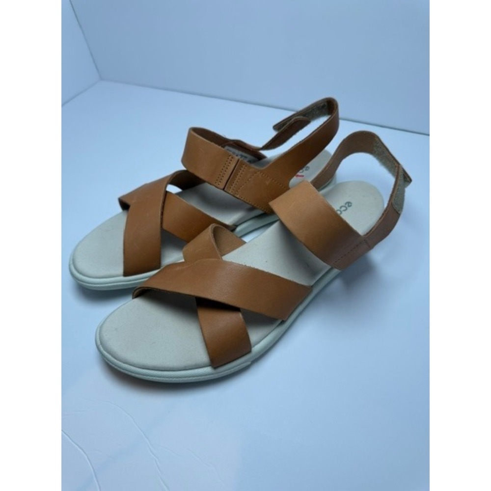 ECCO Simpil Strappy Tan Leather Slingback Sandals Womens 41 US 10-10.5